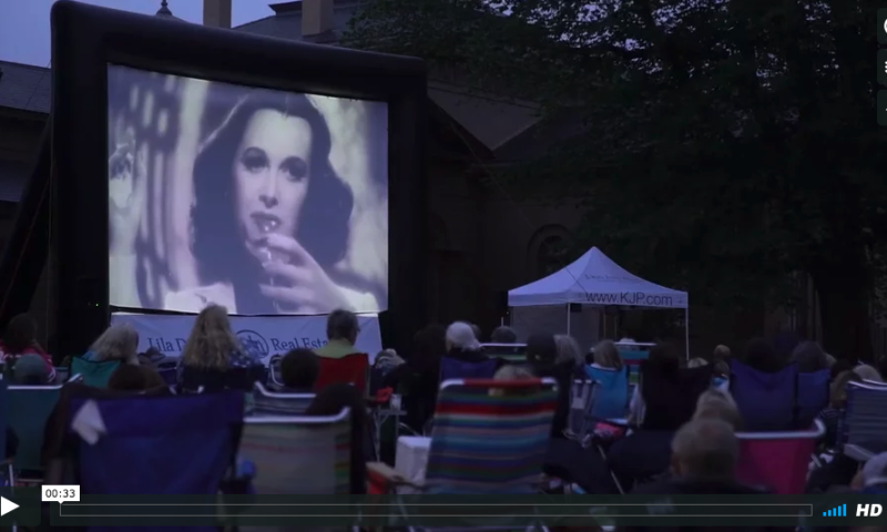 Scenes from newportFILM Outdoors: “Bombshell” at Redwood Library