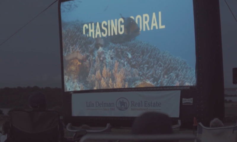 Scenes from newportFILM Outdoors: “Chasing Coral” at St. George’s
